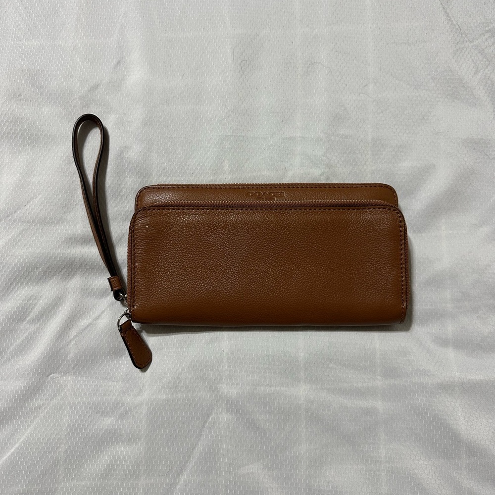 Coach Tan Leather Wristlet